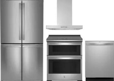 4 Piece Package Includes Refrigerator, Range, Hood And Dishwasher